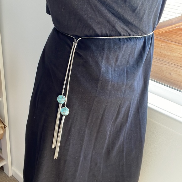 Bohemian Turquoise Jewelry two Turquoise coloured Belt Tassel | Size Xs - S - Picture 2 of 3